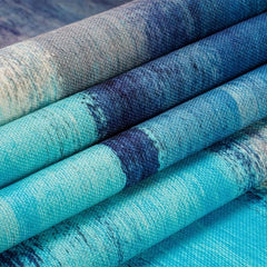 Modern Turquoise and Grey Burlap Table Runner for Dinner Parties Farmhouse Decor