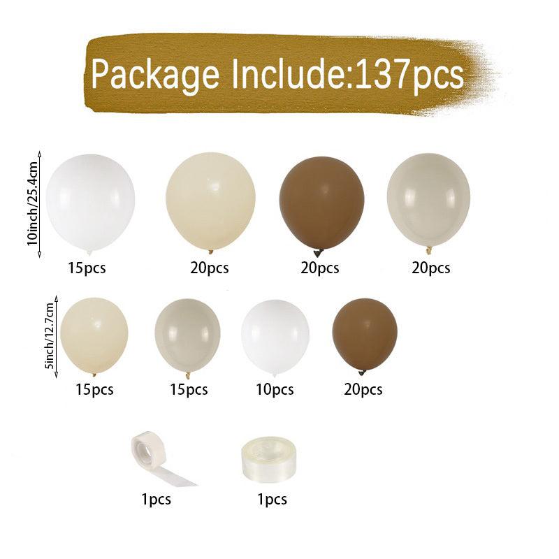 137pcs Coffee Balloon Garland Set Birthday Party Wedding Decor