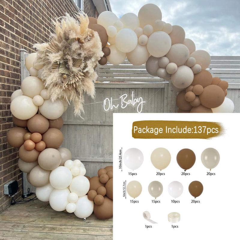 137pcs Coffee Balloon Garland Set Birthday Party Wedding Decor