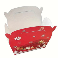 4pcs Christmas Party Candy Gift Boxes, Festive Storage Bags for Cookies, Chocola