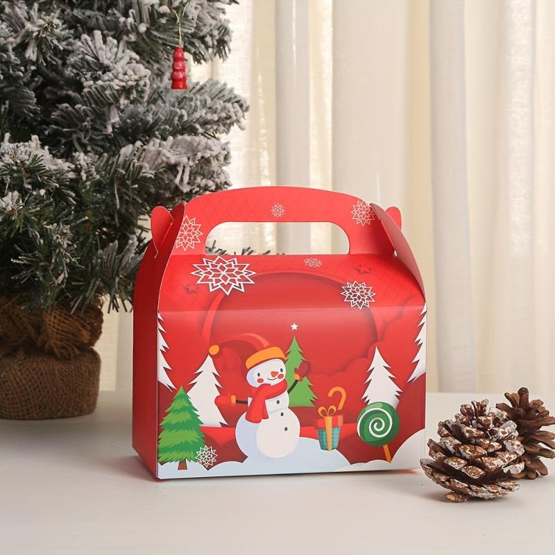 4pcs Christmas Party Candy Gift Boxes, Festive Storage Bags for Cookies, Chocola