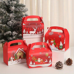 4pcs Christmas Party Candy Gift Boxes, Festive Storage Bags for Cookies, Chocola