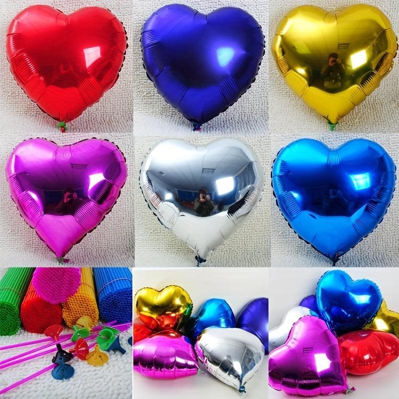 50pcs Monochrome Heart Aluminum Film Balloons for Wedding and Party Decoration