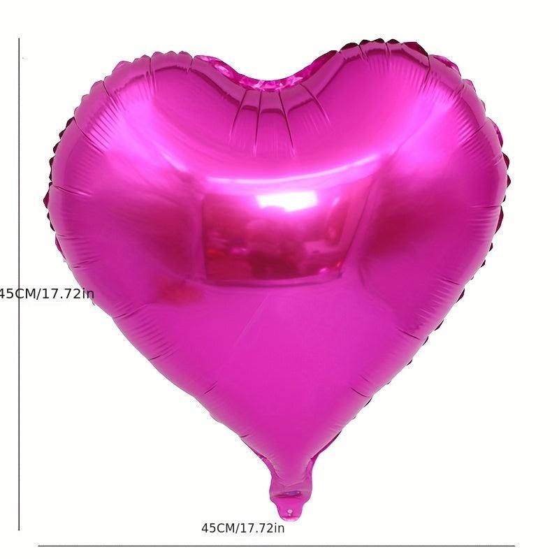 50pcs Monochrome Heart Aluminum Film Balloons for Wedding and Party Decoration