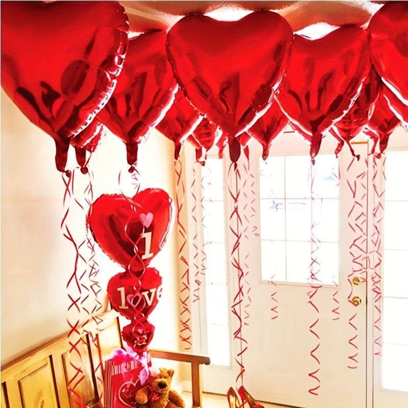 50pcs Monochrome Heart Aluminum Film Balloons for Wedding and Party Decoration
