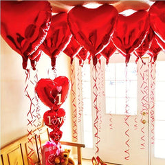 50pcs Monochrome Heart Aluminum Film Balloons for Wedding and Party Decoration