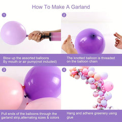 Light Pink Purple Balloon Wreath Arch Set with Butterfly Stickers