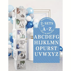 Balloon Box Decorations - 6 Boxes 52 Letters - Birthday Party Decoration