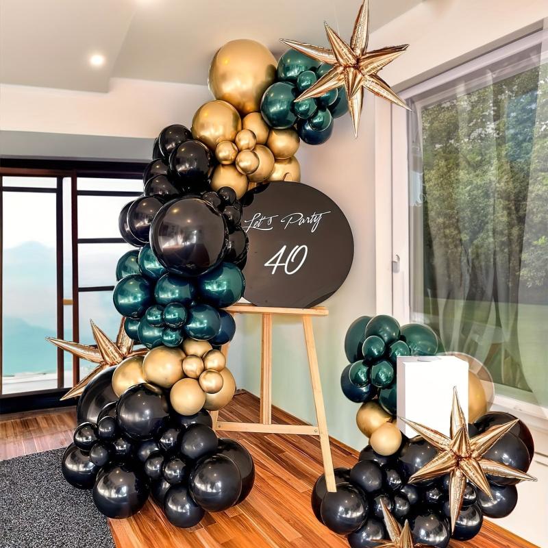137pcs Green & Golden Balloons Garland Arch Kit for Party Decoration