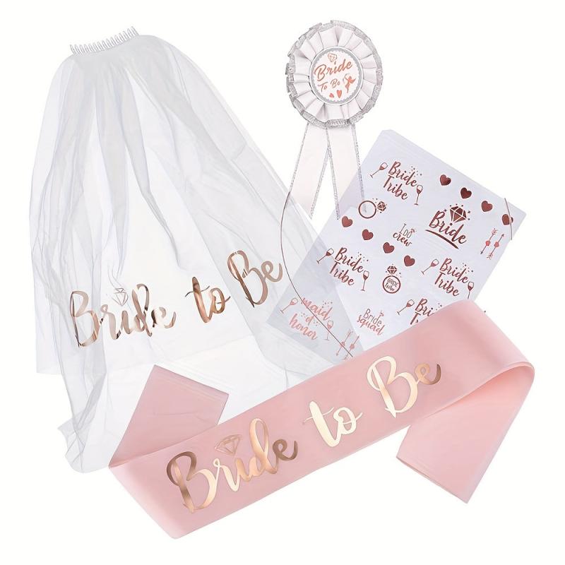 Bride To Be Veil Sash Hairband Party Supplies