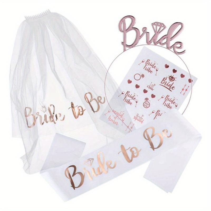 Bride To Be Veil Sash Hairband Party Supplies