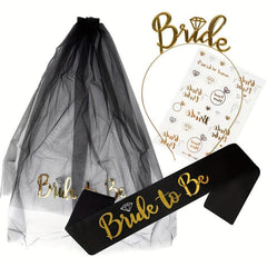 Bride To Be Veil Sash Hairband Party Supplies