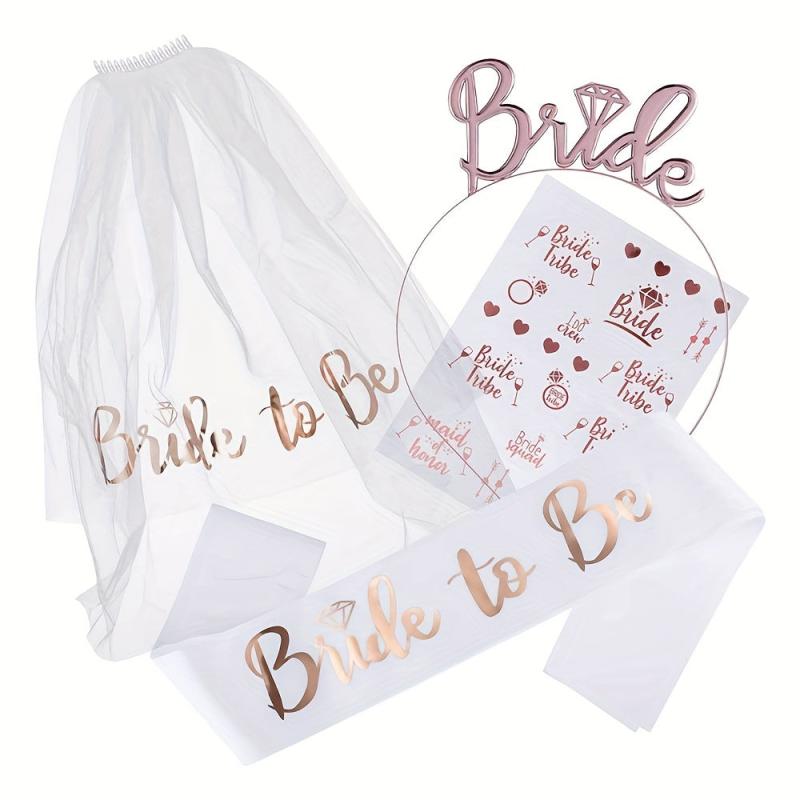 Bride To Be Veil Sash Hairband Party Supplies