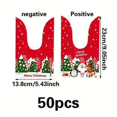 50pcs Christmas Party Candy Packaging Bags Gift Bags Christmas Decor Supplies