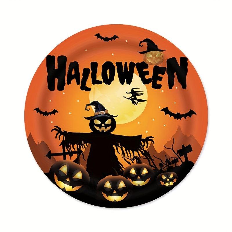 Halloween Party Supplies Set Paper Plate Cup Tissue Tableware Home Decor