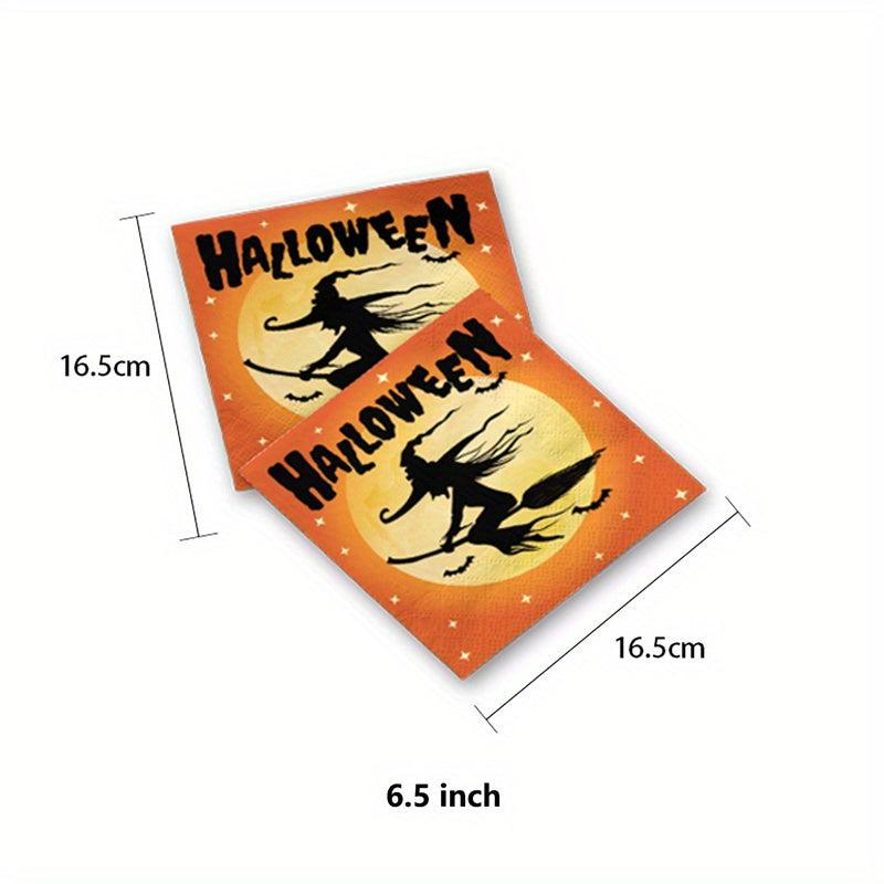 Halloween Party Supplies Set Paper Plate Cup Tissue Tableware Home Decor