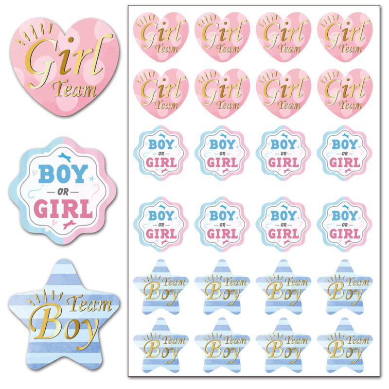 Gender Reveal Party Sticker Baby Shower Decor Supplies