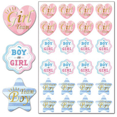 Gender Reveal Party Sticker Baby Shower Decor Supplies