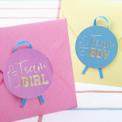 Gender Reveal Party Sticker Baby Shower Decor Supplies