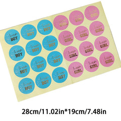 Gender Reveal Party Sticker Baby Shower Decor Supplies