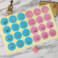Gender Reveal Party Sticker Baby Shower Decor Supplies