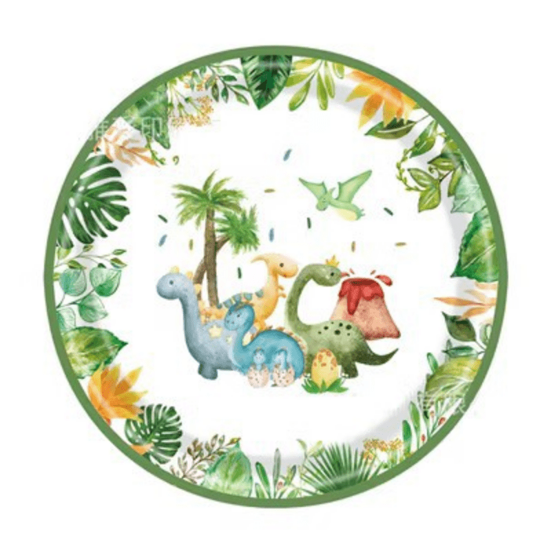 Dinosaur Themed Disposable Tableware Set for Birthday Parties