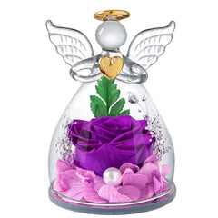 Angel Glass Preserved Rose Birthday Gift for Woman