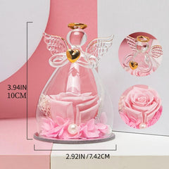 Angel Glass Preserved Rose Birthday Gift for Woman