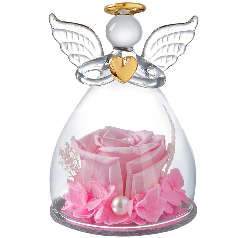 Angel Glass Preserved Rose Birthday Gift for Woman