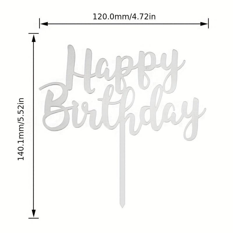 Happy Birthday Acrylic Cake Topper 1 3mm Thickness