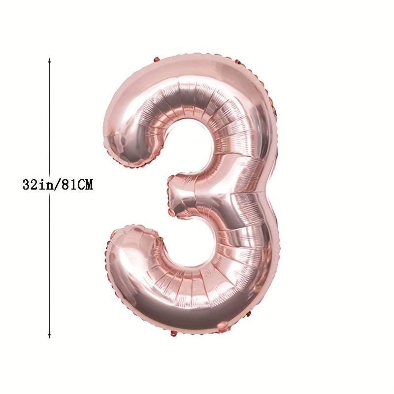 32 Inch Rose Gold Number Balloon 0-9 Birthday Anniversary Party Decoration