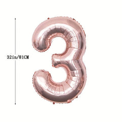 32 Inch Rose Gold Number Balloon 0-9 Birthday Anniversary Party Decoration