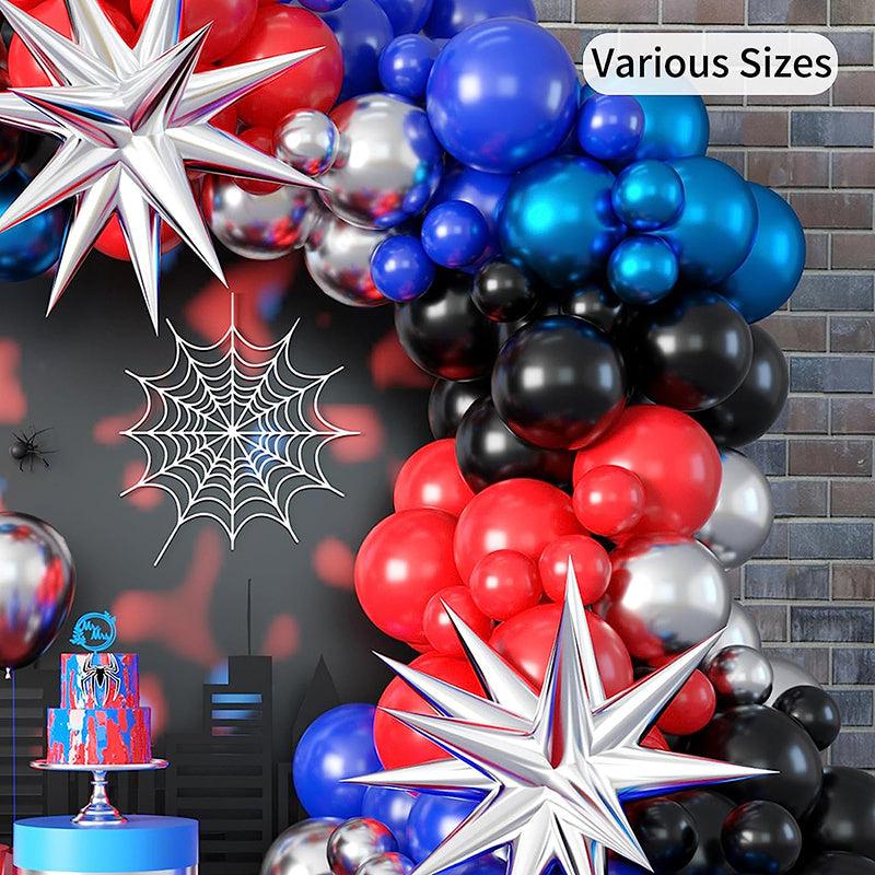 107pcs Red Spider Theme Balloon Arch Set for Boys Hero Party Decor