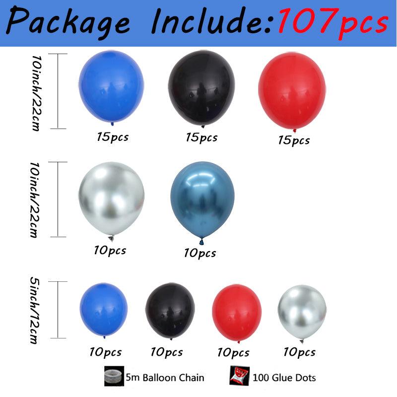 107pcs Red Spider Theme Balloon Arch Set for Boys Hero Party Decor