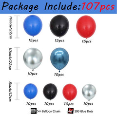 107pcs Red Spider Theme Balloon Arch Set for Boys Hero Party Decor
