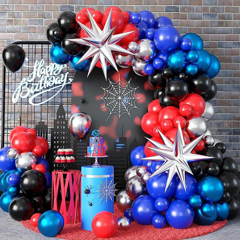 107pcs Red Spider Theme Balloon Arch Set for Boys Hero Party Decor
