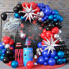107pcs Red Spider Theme Balloon Arch Set for Boys Hero Party Decor