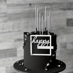 1pc Golden Happy Birthday Cake Topper Personalized Square