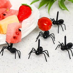 6pcs Ant Dessert Fork Fruit Toothpick Bento Box Halloween Decorations