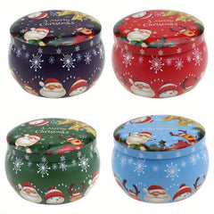 4pcs Christmas Candy Box Small Iron Box Storage Tin