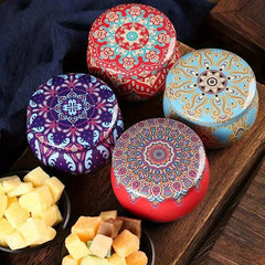 4pcs Christmas Candy Box Small Iron Box Storage Tin