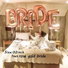 Rose Gold Silvery Bride To Be Balloon Wedding Decorations
