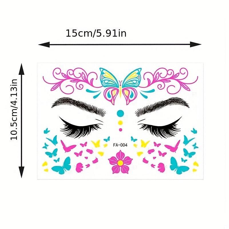 Fluorescent Face Sticker Waterproof Neon Night Light Tattoo Disposable Sticker