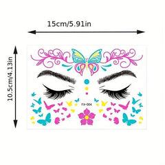 Fluorescent Face Sticker Waterproof Neon Night Light Tattoo Disposable Sticker