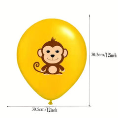 24pcs Jungle Animal Latex Balloon Set Birthday Party Decoration