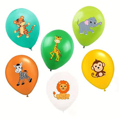 24pcs Jungle Animal Latex Balloon Set Birthday Party Decoration