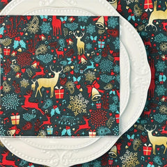 20pcs Merry Christmas Printed Paper Napkins 33.02x33.02cm Party Supplies