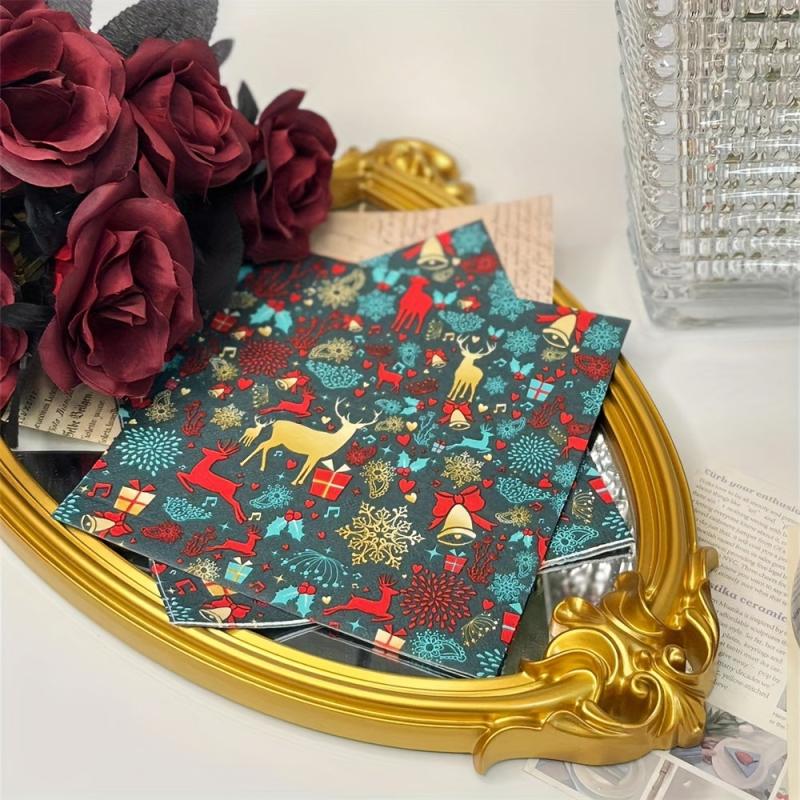 20pcs Merry Christmas Printed Paper Napkins 33.02x33.02cm Party Supplies