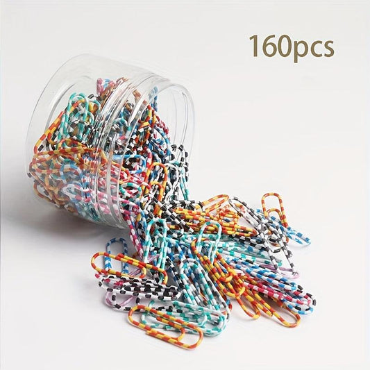 160pcs Multicolor 29mm Metal Paper Clips for School Office DIY Albums Sorting