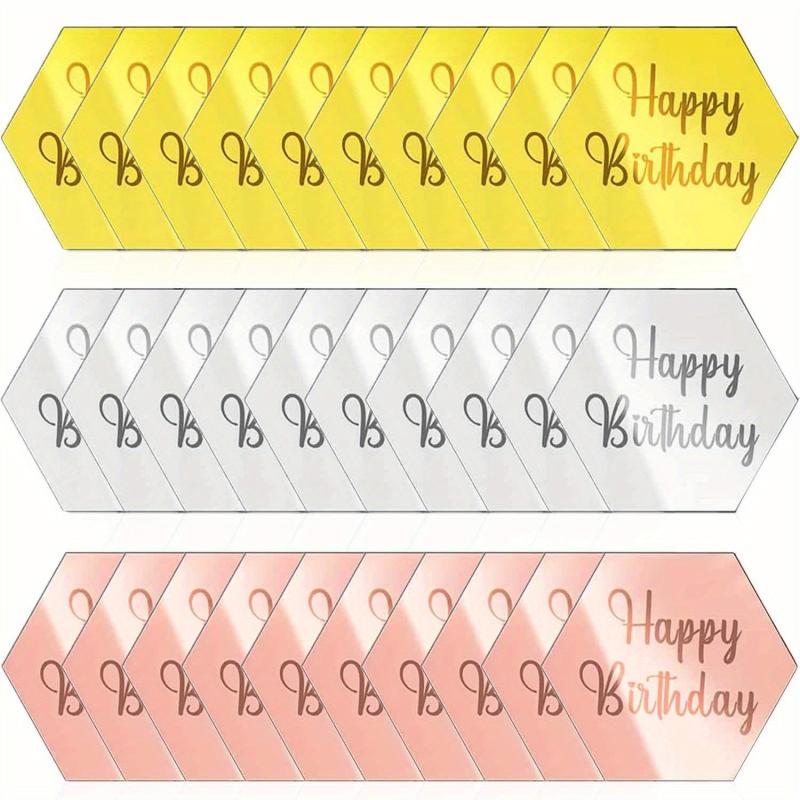 30pcs Happy Birthday Cake Topper Acrylic Cupcake Toppers for DIY Baking Decor